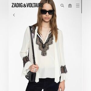 Tuan Lace shirt Zadig & Voltaire Cream Blouse with Black Lace